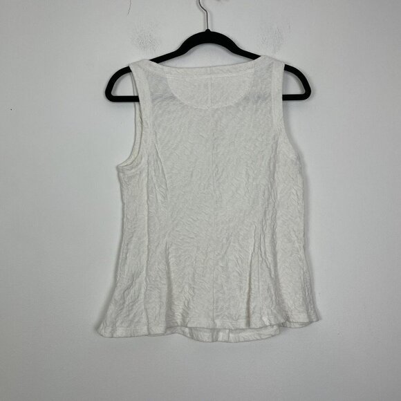 Anthropologie Postmark Ivory Textured Peplum Textured Tank Top Size Small - Picture 6 of 6